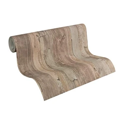Afbeelding van Leen Bakker A.S. CrÃ ation Behang Houtlook Beige En 53cm X 10,05 M AS954053 Vinyl Création