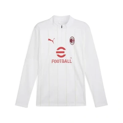 Afbeelding van Puma AC Milan Prematch 1/4 ZIP Fanartikel, Heren, Maat: XL, White putty