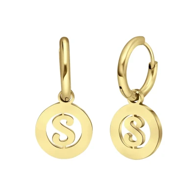 Afbeelding van Lucardi MIT Buchstabe S Letter Oorbellen S, Dames, Maat: One Size,