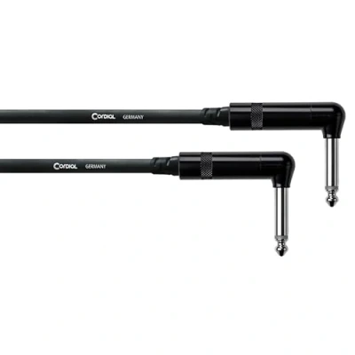 Afbeelding van Cordial Intro Patch Kabel 2x Haakse Jack Mono 0,6m Zwart