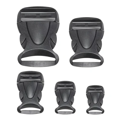 Afbeelding van Steekgespen voor 32 mm brede riembanden, 2 stuks, in zwart, van hard plastic, kliksluiting, reservesteeksluiting, gespreparatie, rugzakriemgesp, steeksluiting riem, mm, stuks