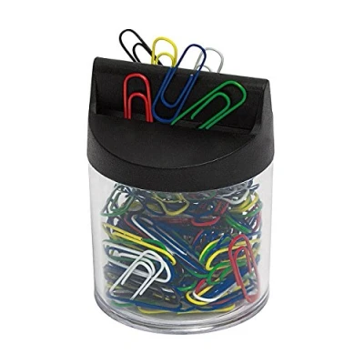 Afbeelding van Wedo 2705199 Paperclips (met magneet rond gevuld, 125 paperclipjes) transparant