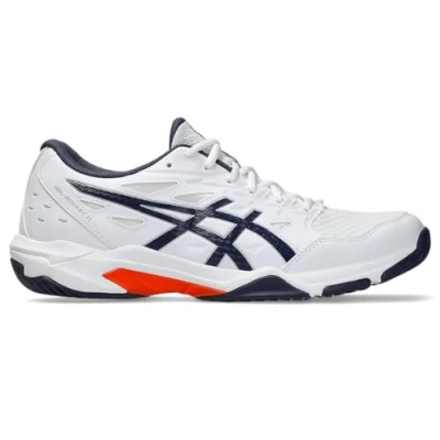 Afbeelding van Asics Gelrocket 11 Volleybalschoenen, Heren, Maat: 42.5, Indigo fog/nova orange Imitatieleer/ textiel