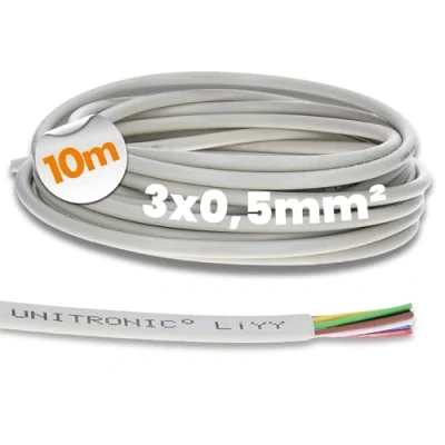 Afbeelding van 10 meter Lapp 0028503 LiYY besturingskabel 3x0,5 mm² I datakabel LED verlengkabel signaalkabel 3 draads belkabel datalijn