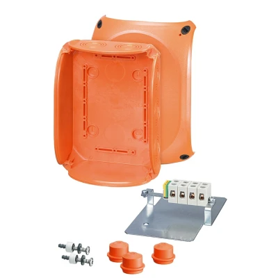 Afbeelding van Hensel enycase kabelverdeeldoos fk0606 kabelaansluitdoos 1 5 6mm2 oranje ral2003 130x130x77mm polig ip66 fk 0606