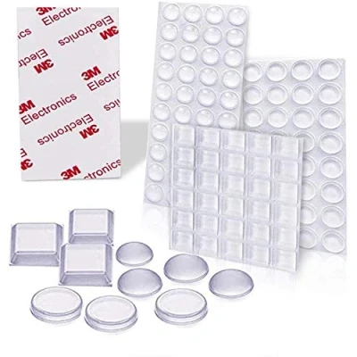 Afbeelding van Uni Fine doorzichtige rubberen voetjes, bumperpads, zelfklevende kastdeurbumpers rond, halfronde en vierkante geluiddempende bumpers voor deurladen, notebookglas, antislip (3 maten, 122 stuks)