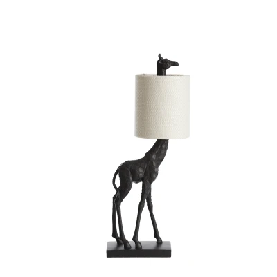 Afbeelding van Light &amp; Living Giraffe tafellamp 61 cm zwart/donkergroen Kunststof