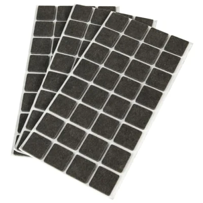 Afbeelding van Emuca 2038716 viltglijders, vierkant, 25 x mm, zelfklevend, bruin, 96 stuks