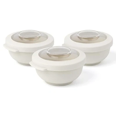 Afbeelding van Amuse Tylla Oat Snack set Perfect Afsluitbare Snackdoosjes Voor onderweg Vaatwas, magnetron, en diepvriesbestendig Lichtgrijs 3 x 200 ml