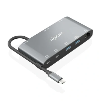 Afbeelding van AISENS ASUC 8P010 GR laptop dock &amp; poortreplicator Bedraad USB 3.2 Gen 1 (3.1 1) Type C Grijs