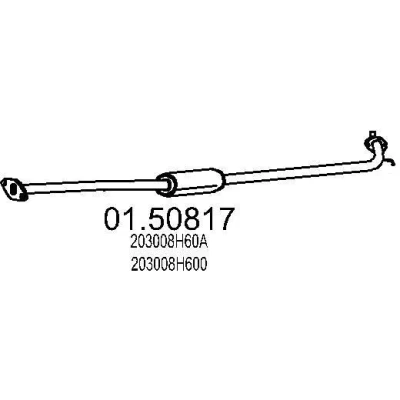 Afbeelding van MTS 01.50817 Middendemper 1800mm NISSAN: X Trail (T30) 2.2 DCi 4x4, DCi, FWD 2001 2013