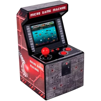 Afbeelding van ITAL mini Arcade machine, retro design, draagbare console met 250 spellen, 16 bits, perfect als geek cadeau voor kinderen en volwassenen (Rood)