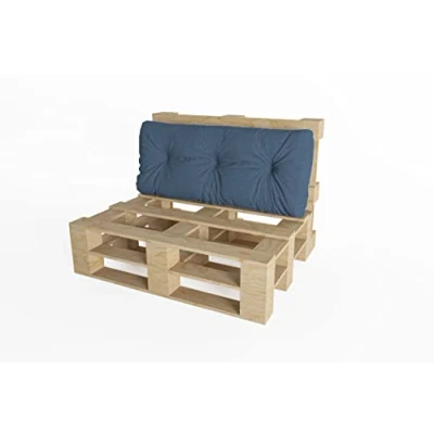 Afbeelding van Chilly Pilley Palletkussen Schuimvlokken Palletmeubel Pallet Bank Rugleuning Zitkussen Zijkussenset (Rugkussen 120 X 60 Donkerblauw)