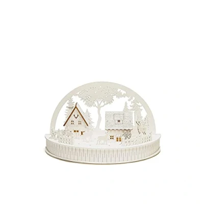 Afbeelding van Konstsmide silhouet huisjes en rendieren (op batterij met timer) (18x30x150 cm) (5 LED)