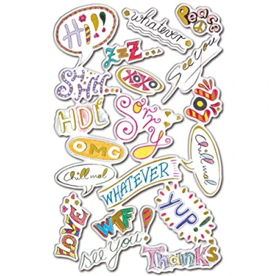 Afbeelding van Puffy etiket Z design Kids pakje a 1 vel teksten