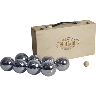 Afbeelding van Buffalo Jeu de Boules set metaal (8st.) in houten doos