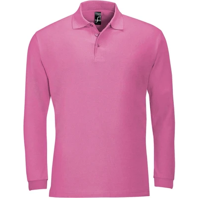 Afbeelding van SOLS Heren Winter II Poloshirt Met Lange Mouwen Van Piqué Katoen (Flash Roze) Maat L
