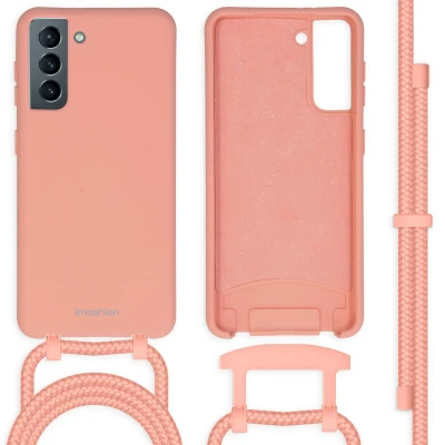 Afbeelding van Samsung Galaxy S21 Hoesje Siliconen en TPU (zacht) iMoshion Softcase/Koordhoesje/Backcover Oranje Telefoonhoesje