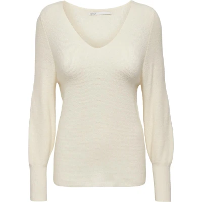 Afbeelding van ONLY Onlatia L/S V NECK CUFF NOOS Trui, Dames, Maat: Large, Whitecap gray