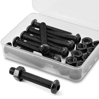 Afbeelding van (10 sets) M8 x 40 mm schroeven en moeren set halfronde zeskantschroeven 10,9 graden gelegeerd staal volledige schroefdraad