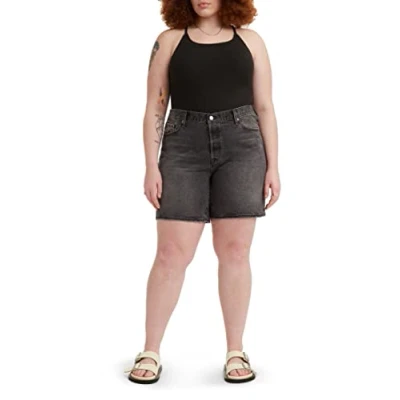 Afbeelding van Levi&#039;s Plus Size 501® 90s Shorts Denim dames, 501 Short Z5098 Black Worn in, 24W