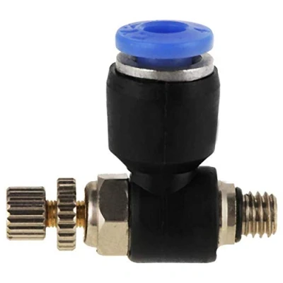 Afbeelding van 20 stuks M5 Pneumatische Connector Kunststof en Messing Fitting, Luchtslang Aansluiting Luchtcirculatie Snelheidsregelaar Snelkoppelingen, OD 4 mm