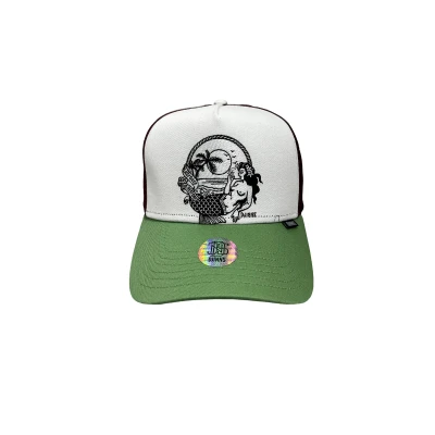 Afbeelding van Djinns Lazy Mermaid White/Wine/Olive HFT Trucker Cap One Size