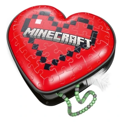 Afbeelding van Ravensburger 3D Puzzle 11285 Herzschatulle Minecraft 54 Teile Aufbewahrungsbox für Erwachsene und Kinder ab 8 Jahren