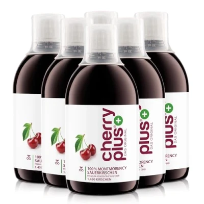 Afbeelding van Cherry PLUS concentraat van 1.450 Montmorency zure kersen sterk geconcentreerd (uit direct sap) natuurlijk 6x 500 ml