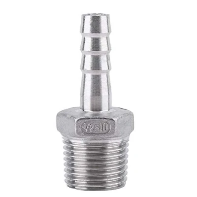 Afbeelding van Roestvrijstalen Slangpilaar, Roestvrij Staal SS304 Buitendraad Pijpfitting Barb Slangtuleconnector BSP 1/8 &quot; 3/4&quot;(1/2*10mm)