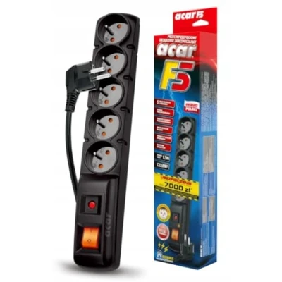 Afbeelding van ACAR F5 power uitbreiding 1,5 m 5 AC uitgang(en) Binnen Zwart