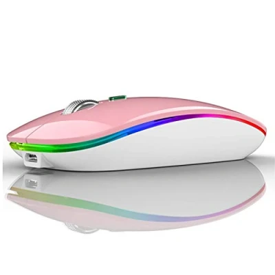 Afbeelding van Uiosmuph G12 Oplaadbare draadloze muis, 2.4G muis voor Laptop stille muizen draadloos ontwerp met USB &amp; 1600 DPI Compatibel Macbook iPad PC Computer Notebook Roze