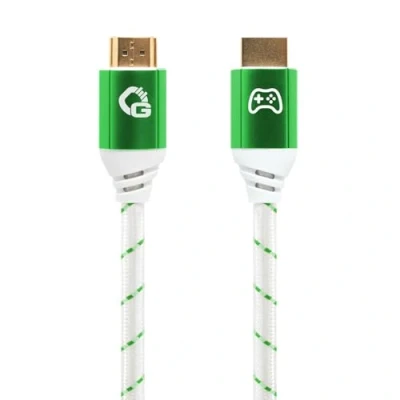 Afbeelding van OEHLBACH GAMING New Game Green HDMI 2.1b kabel, 2 meter, Ultra High Speed gecertificeerd, 8K @60Hz, eARC, ALLM, VRR, DSC, compatibel met PS5, Xbox Series X/S, Nintendo Switch, PC, wit, 1 stuk