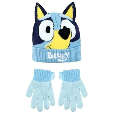 Afbeelding van Bluey kindermuts en handschoenenset Wintermuts handschoenen voor meisjes jongens Muts kinderen Officiële koopwaar