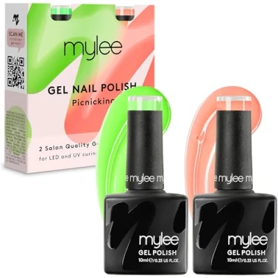 Afbeelding van Mylee Gel Nagellak Set 2x10ml [Picnicking Duo] UV/LED Soak Off Nail Art Manicure Pedicure, Professioneel, Salon &amp; Thuisgebruik [Lente/Zomer 2024] Langdurig en gemakkelijk aan te brengen