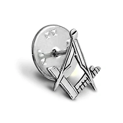 Afbeelding van The Masonic Collection Craft Sq &amp; Compass Vrijmetselaarsbadge Goud Verzilverd Met Koppeling Pin Fitting Een Perfect Vrijmetselaars Gift Accessoire Voor Mannen, Messing