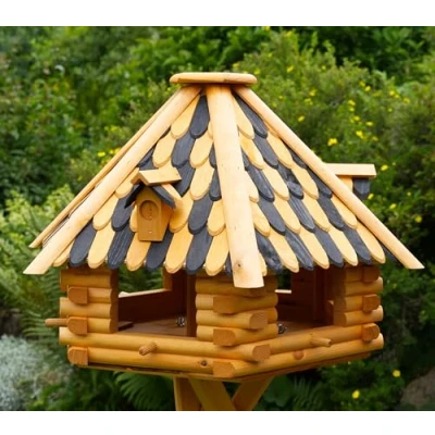 Afbeelding van Deko Shop Hannusch XXL Vogelhuis/Vogelvoeder van Gecoat Stevig Hout