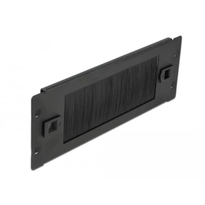 Afbeelding van Delock 10″ kabelmanagement borstelstrip zonder gereedschap 2 U zwart