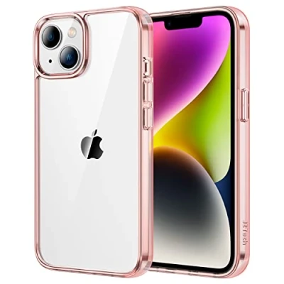 Afbeelding van JETech Case voor iPhone 14 6,1 Inch, Schokbestendige Transparante Bumper Hoesje, Antikras Doorzichtige Achterkant (Rosé Goud)