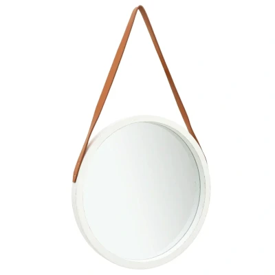 Afbeelding van Wandspiegel met band 50 cm wit