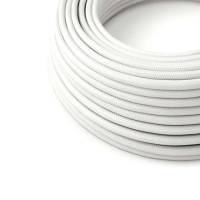 Afbeelding van HALOTEC Elektrische textielkabel, 5 m, decoratieve lamp, 2 x 0,75 mm², kabelband, textieldraad, verlichting, rol, textielhoes, wit