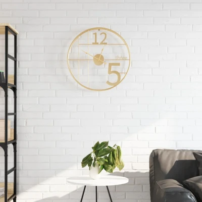 Afbeelding van vidaXL Wandklok Ø50 cm ijzer goudkleurig