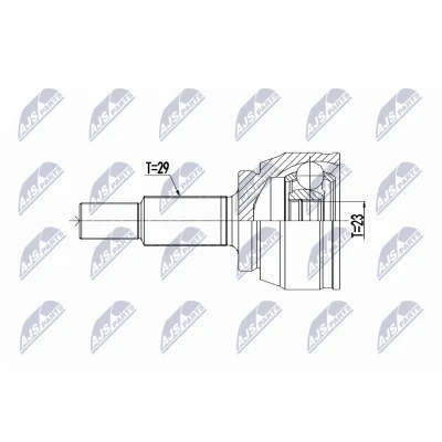 Afbeelding van Homokineet reparatie set, aandrijfas NTY NPZ RE 063