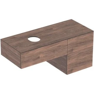 Afbeelding van Geberit variform wastafelonderbouwkast met 3 laden voor opzetwastafel 124 5x60 3x53 5cm noten 501186001 501 186 00 1