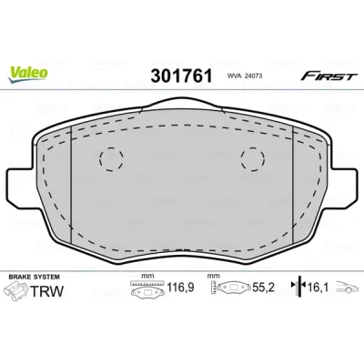 Afbeelding van Valeo Remblokset 301761