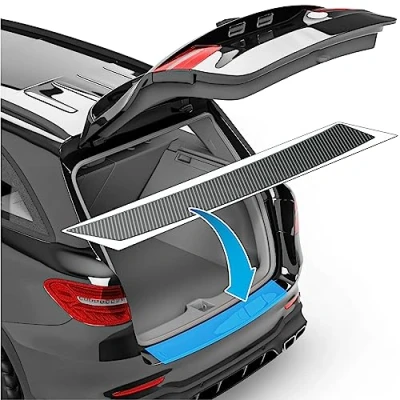 Afbeelding van Auto bumperfolie voor Karoq NU7 I 2017 2021 bumperbescherming, krasbescherming, lakbeschermingsfolie carbon look zelfklevend