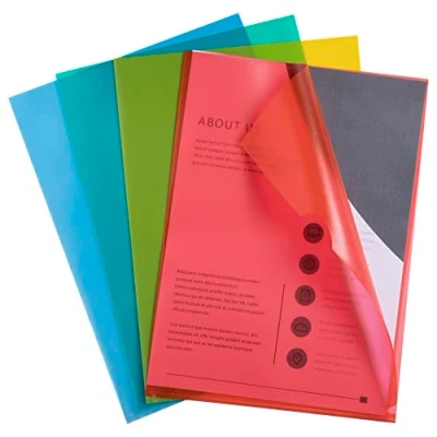 Afbeelding van Exacompta Ref. 57119E Pak van 100 L mappen In economisch gekorreld polypropyleen Dikte 9/100e A4 archiefformaat 4 geassorteerde kleuren