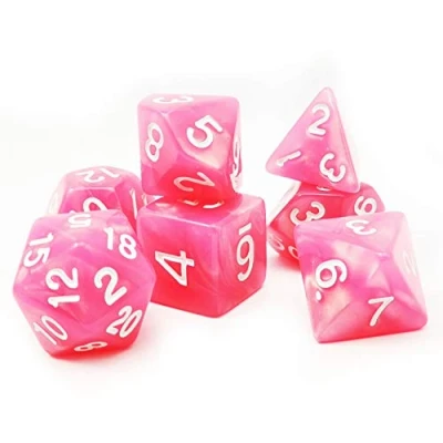 Afbeelding van Bescon Moonstone Dice Set Peachy, Polyhedral RPG Effect