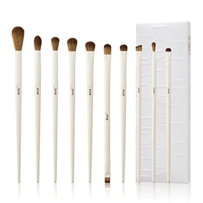 Afbeelding van Jessup Professionele oogschaduwkwasten, 10 stuks, milieuvriendelijk kunsthaar, wenkbrauwwimpers, eyeliner, Spoolie Blending T330
