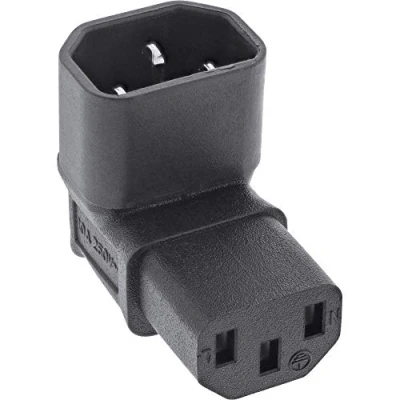 Afbeelding van C13 C14 voeding adapter haaks / zwart